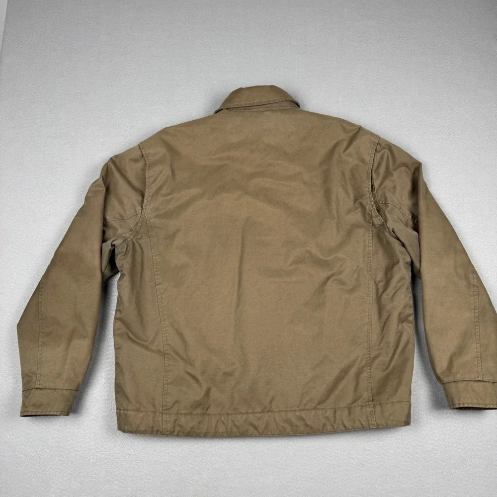 Dockers Mens Harrington Jacket Large Khaki Tan Quilt Lined Full‎ Zip GrandpaCore - Picture 3 of 9
